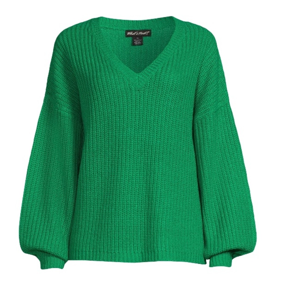Green knit pullover sweater
